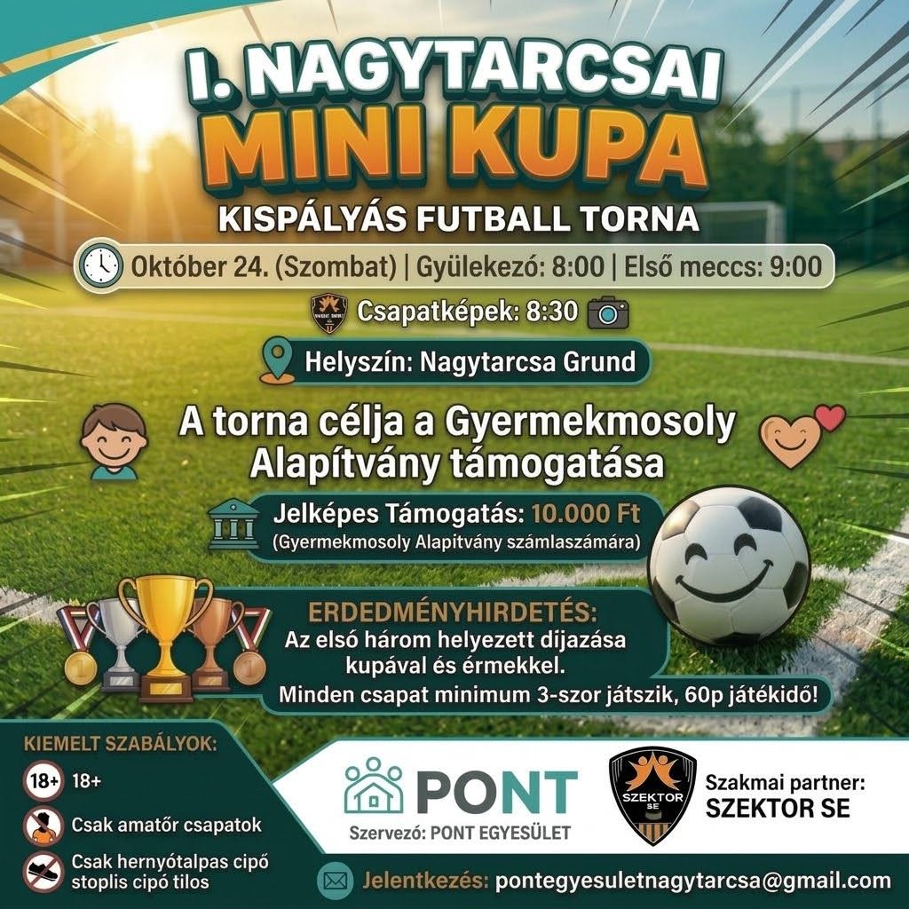 I. Nagytarcsai mini kupa – Kispályás futball torna